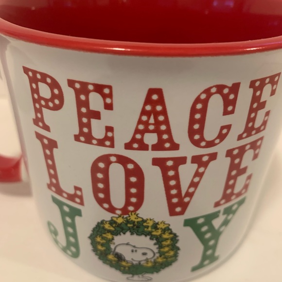 Peanuts Snoopy Holiday Ceramic Mug PEACE, LOVE,JOY - Picture 4 of 7